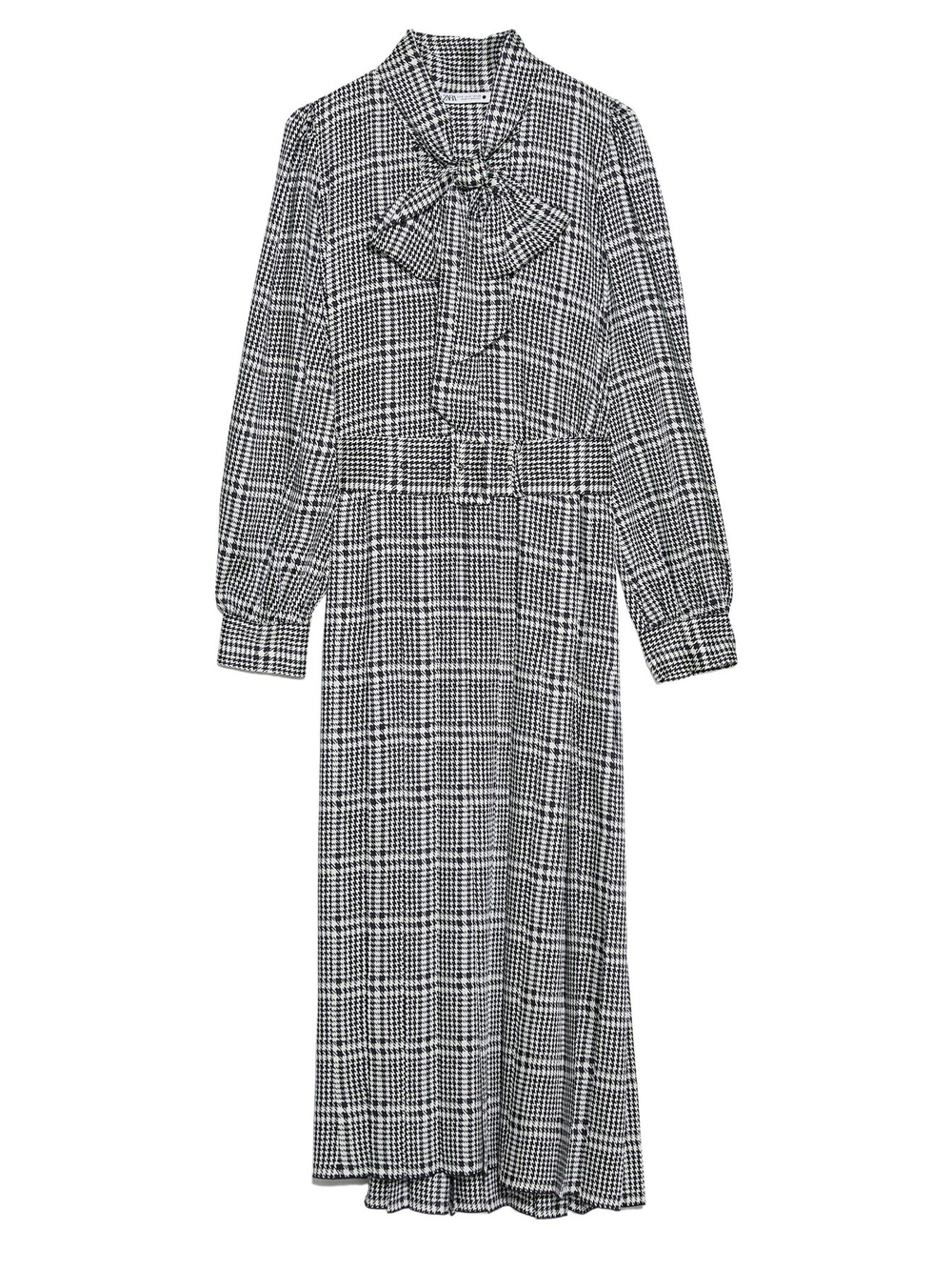 Zara Black and White  Midi Dress with Belt